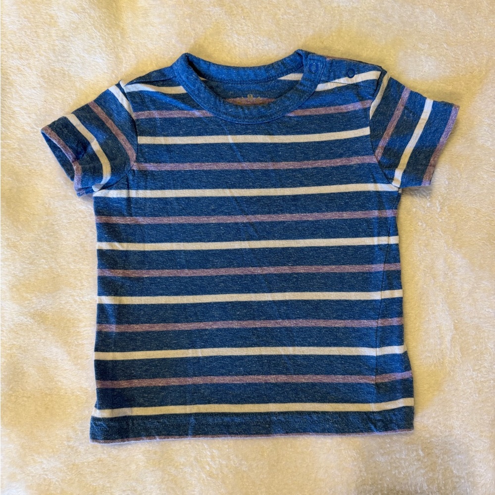 Primary Blue and White Striped Tee (12-18 months)